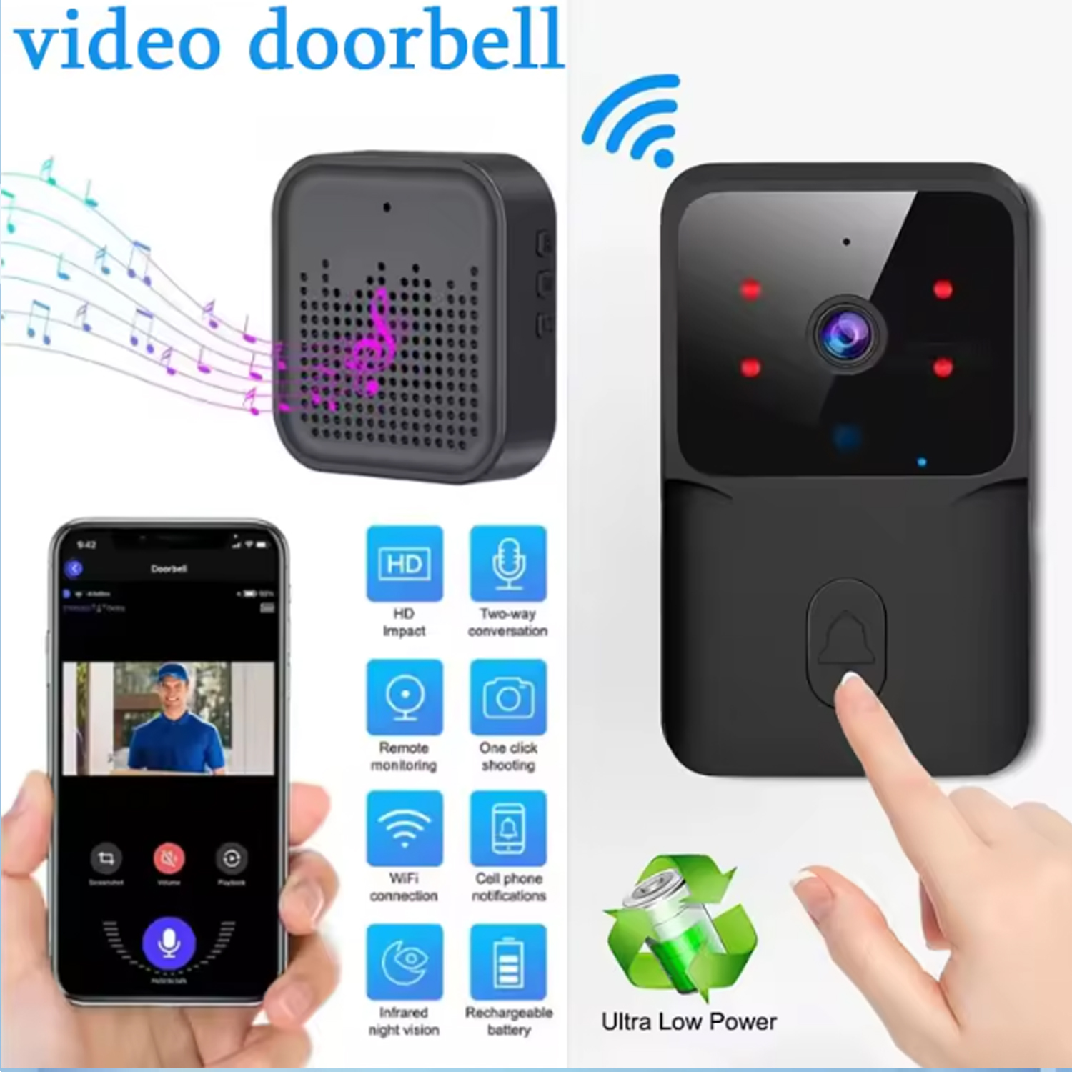 2026 WiFi Video Doorbell 1080P - Smart Doorbell Wired ulasan dan harga