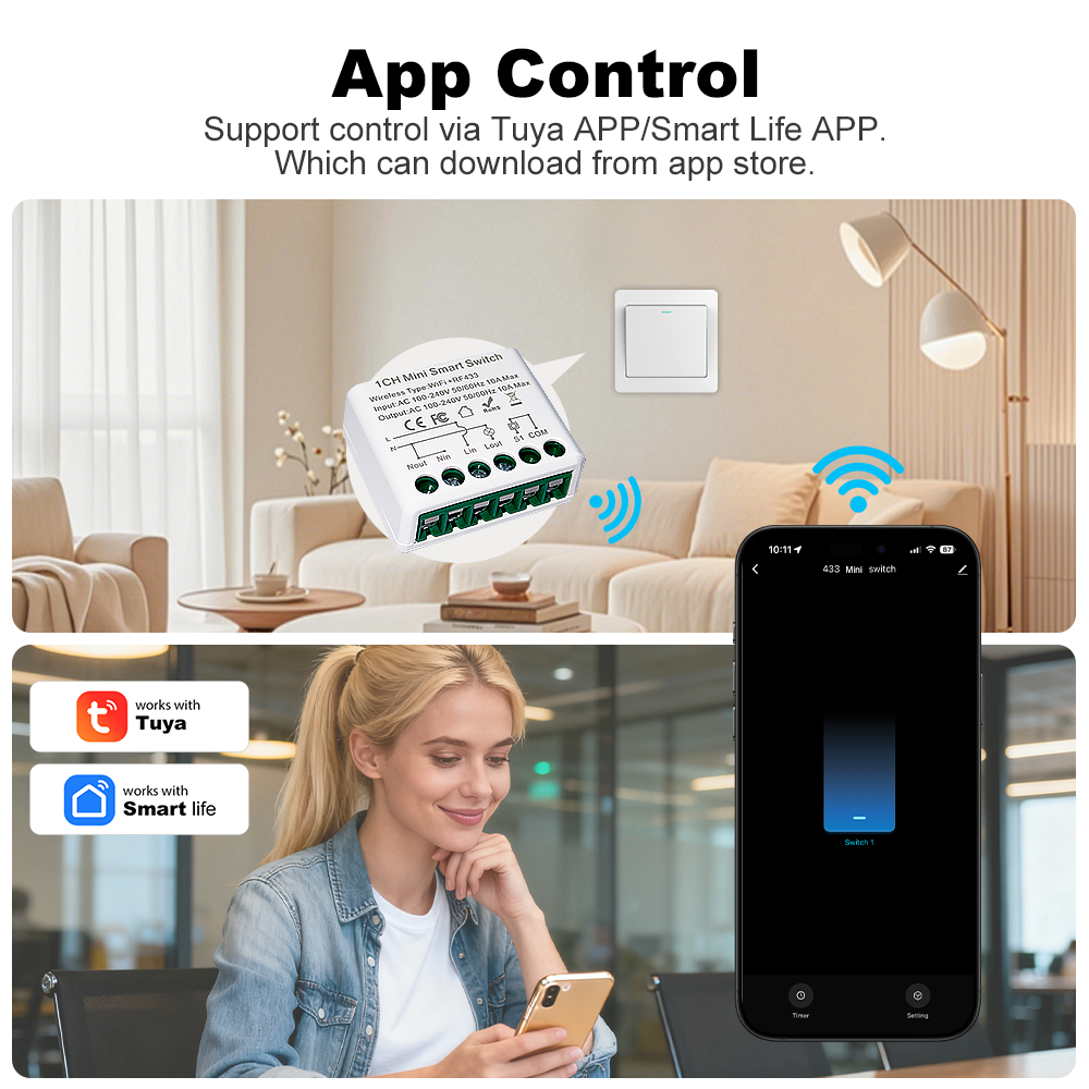 For Tuya WIFI 10A Smart Light  - Home Automation Diy ulasan dan harga