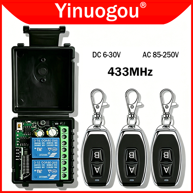 DC 12V 24V AC 220V RF433 2CH M - 433Mhz Receiver Module ulasan dan harga