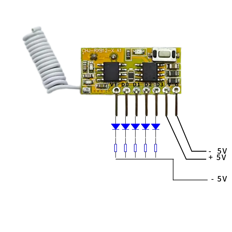 5V DC 4channel RF Receiver Tra - 433Mhz Receiver Module ulasan dan harga