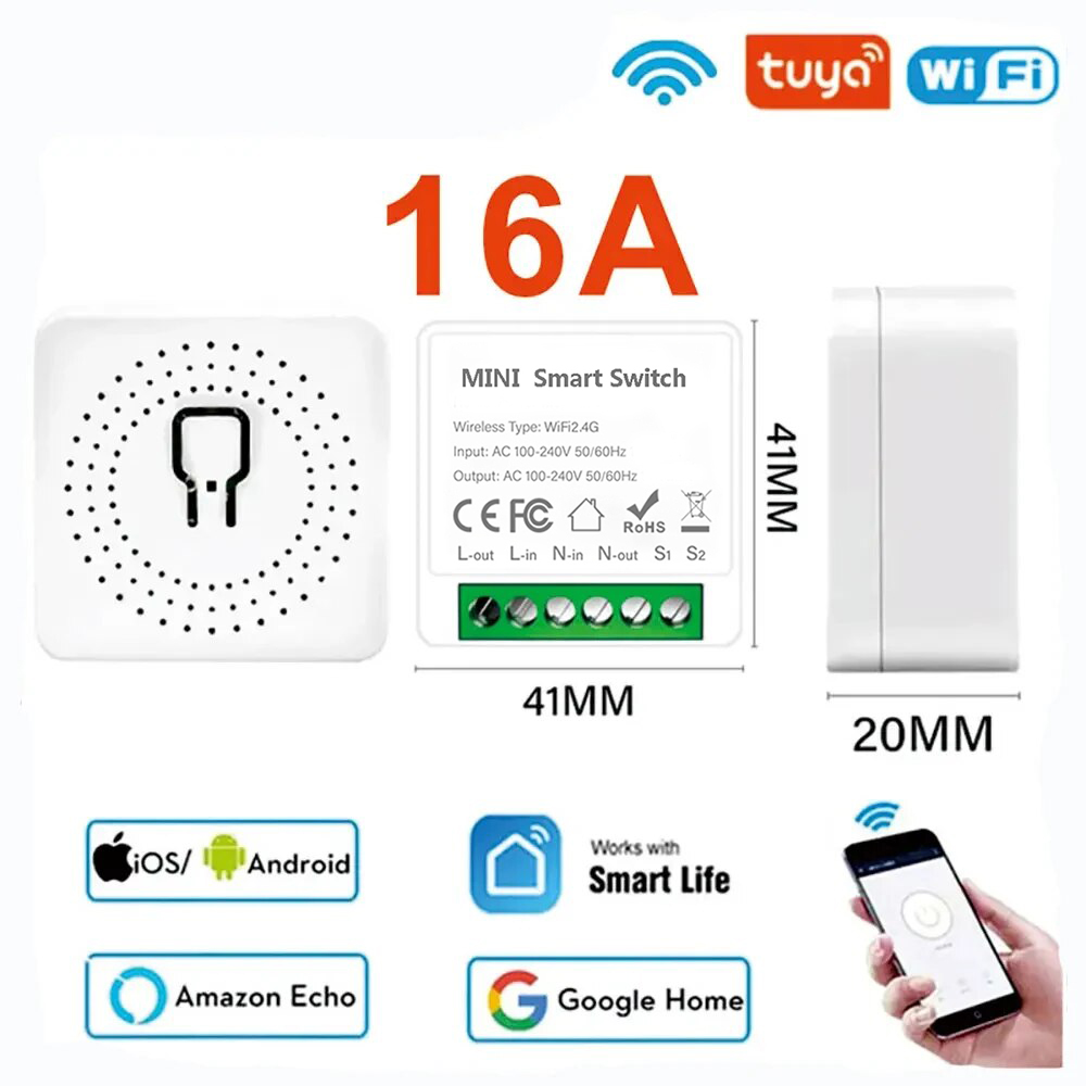 MINI 16A Tuya Wifi Switch DIY  - Diy Home Automation Controller ulasan dan harga