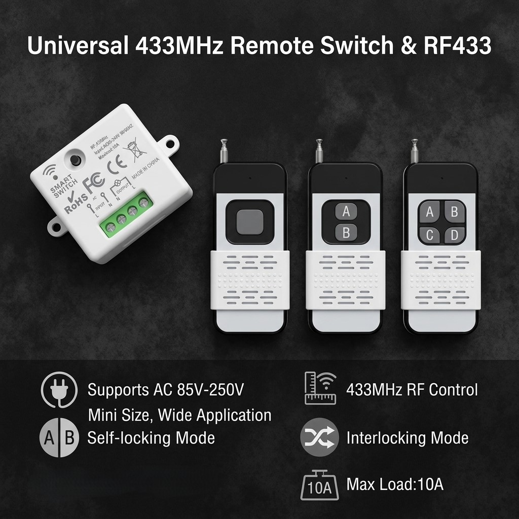 220V 1CH Wireless Remote Contr - 433Mhz Receiver Module ulasan dan harga