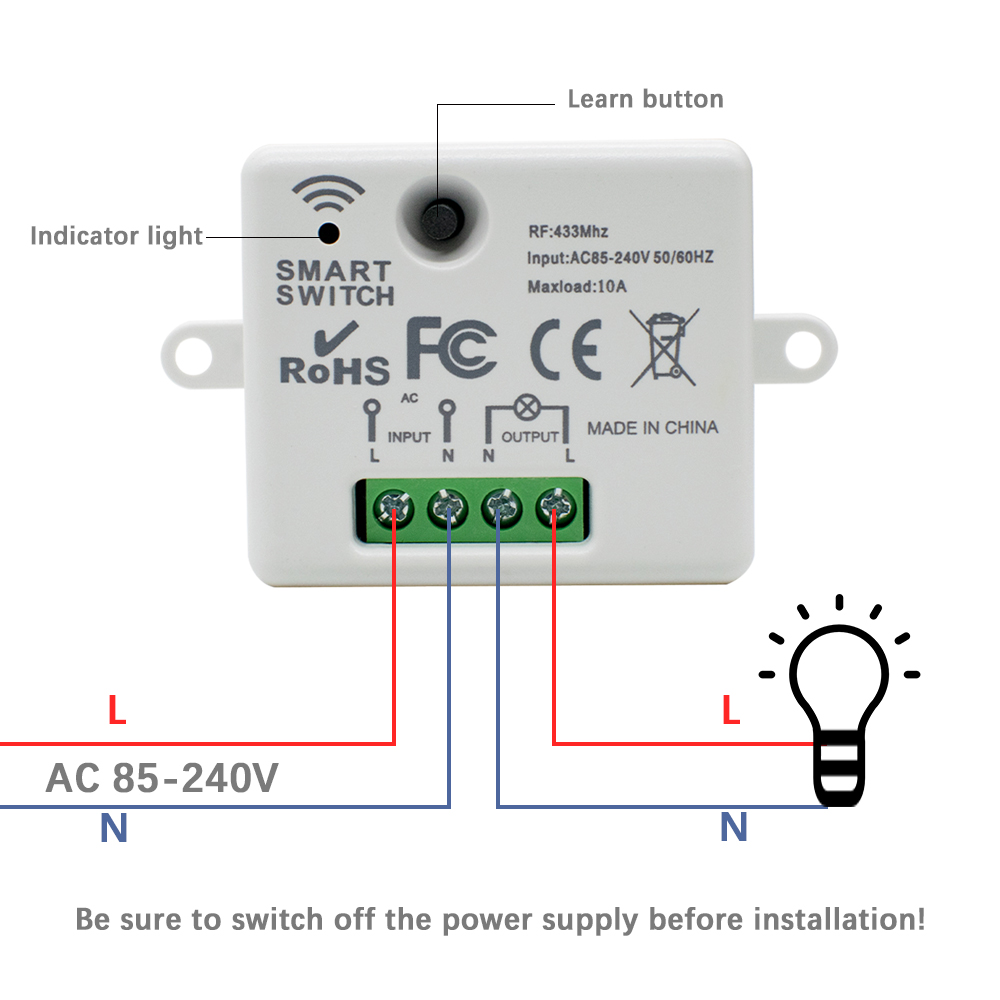 220V 1CH Wireless Remote Contr - 433Mhz Receiver Module ulasan dan harga